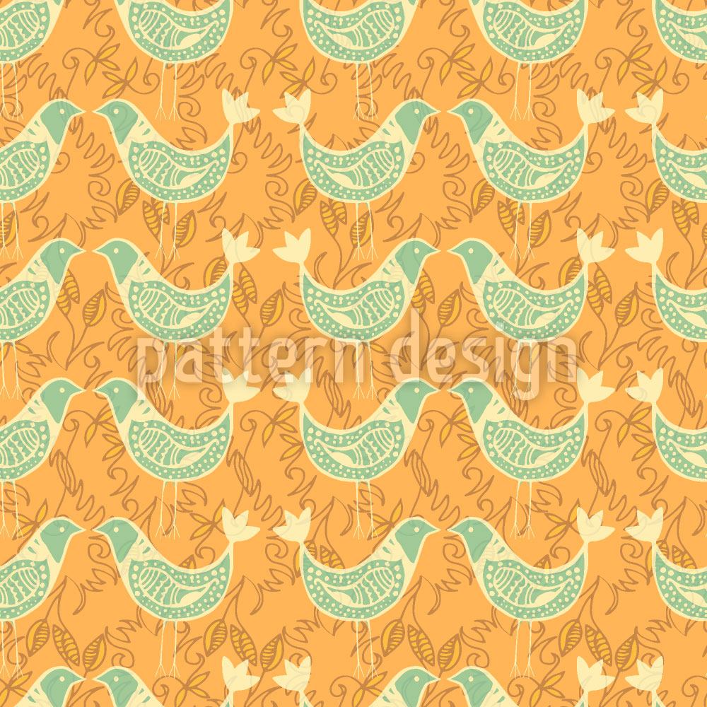 patterned-wallpaper-turtle-doves-at-sunset