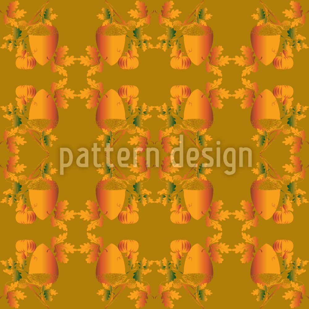 patterned-wallpaper-acorns-and-leaves