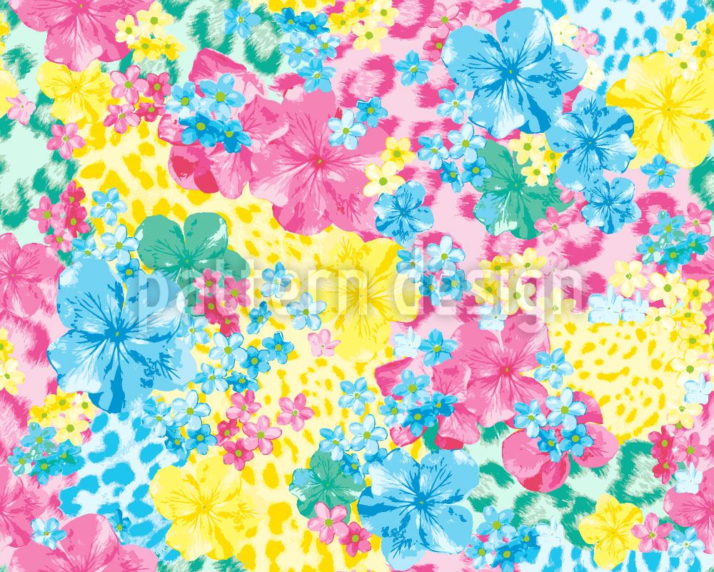 patterned-wallpaper-the-leopard-hides-in-the-flower-bed