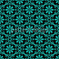 patterned-wallpaper-all-over-turquoise-flowers