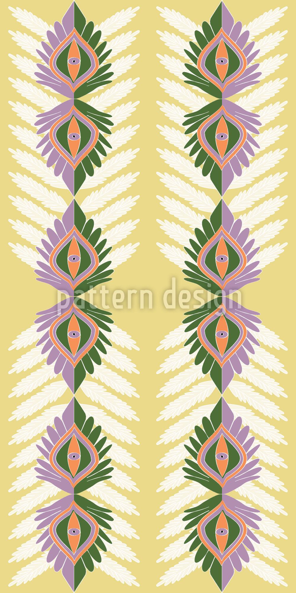patterned-wallpaper-vertical-ethno-leaves