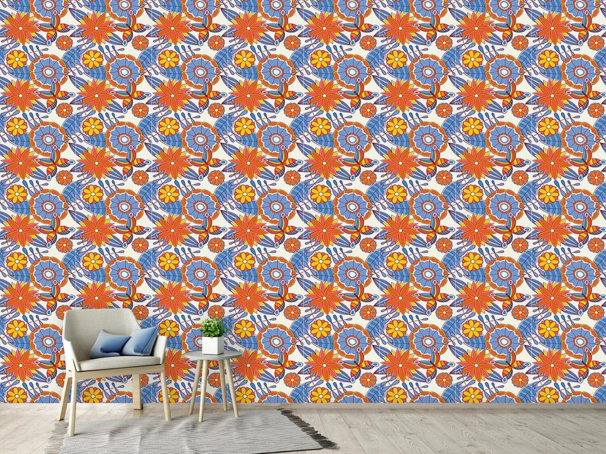 patterned-wallpaper-summer-fresh-flower-gardens