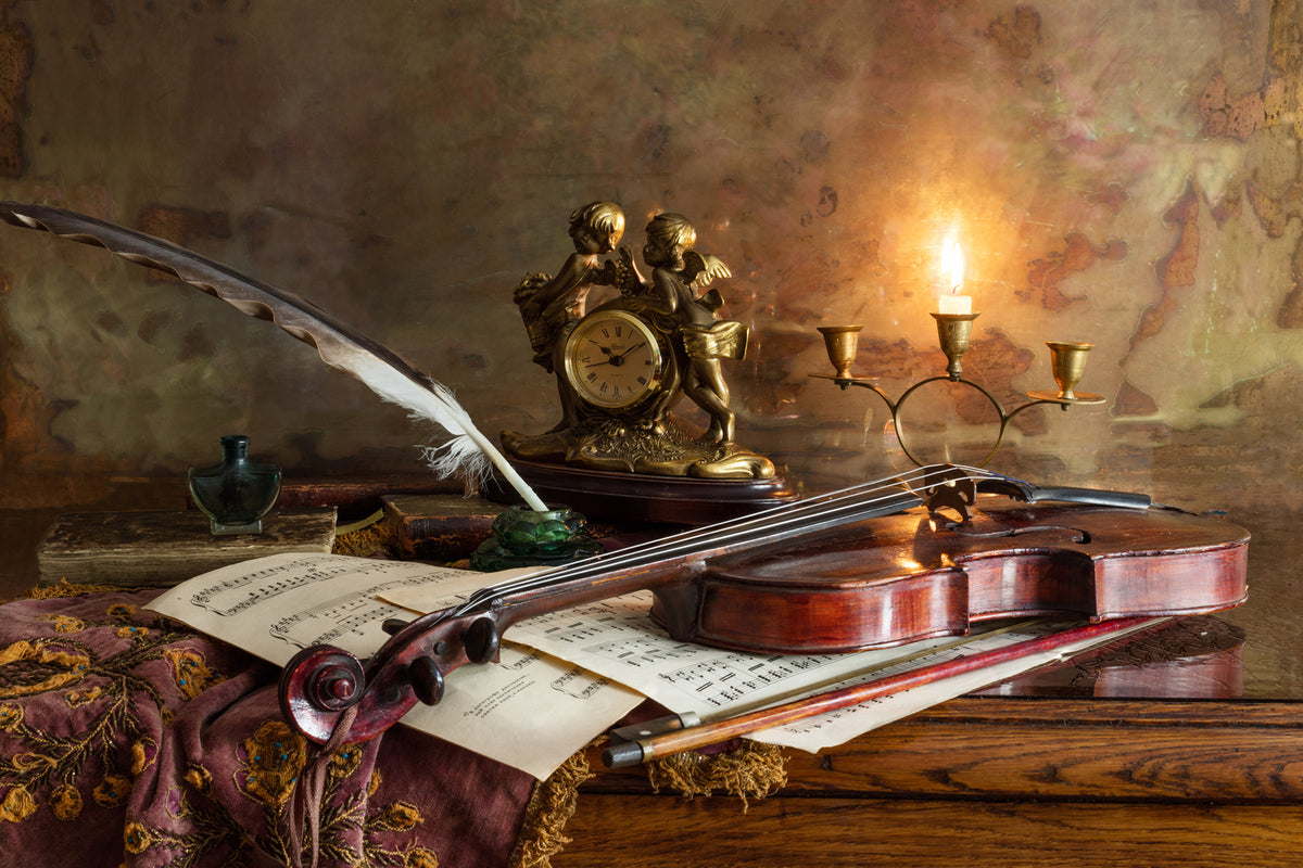 photo-wallpaper-still-life-with-violin-and-clock