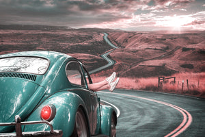 photo-wallpaper-on-the-road-with-the-classic-car