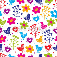 patterned-wallpaper-birds-are-walking-in-the-garden