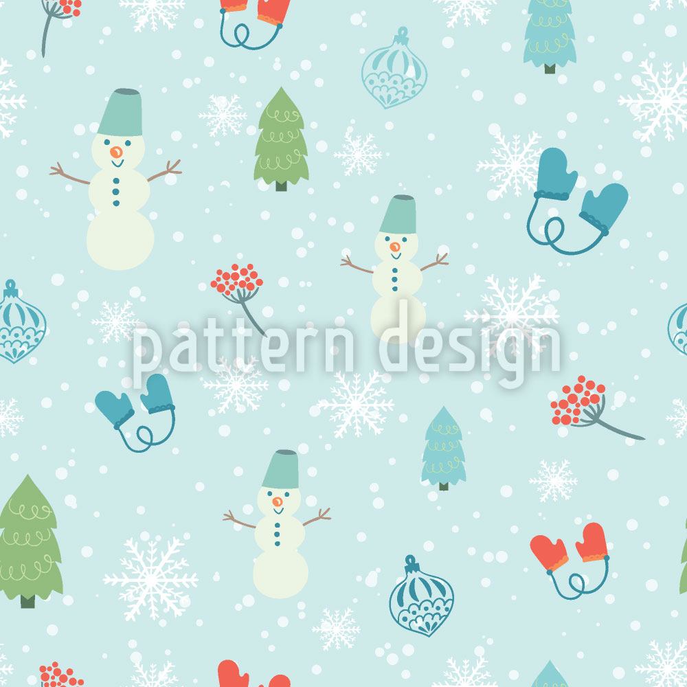 patterned-wallpaper-fun-in-the-snow