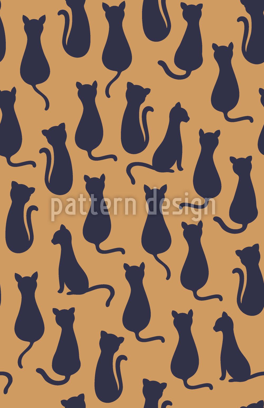 patterned-wallpaper-cat-silhouettes