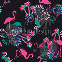 patterned-wallpaper-miami-nights-flamingo