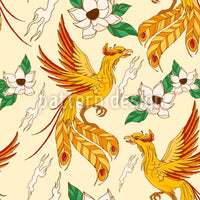 patterned-wallpaper-phoenix-and-lotus