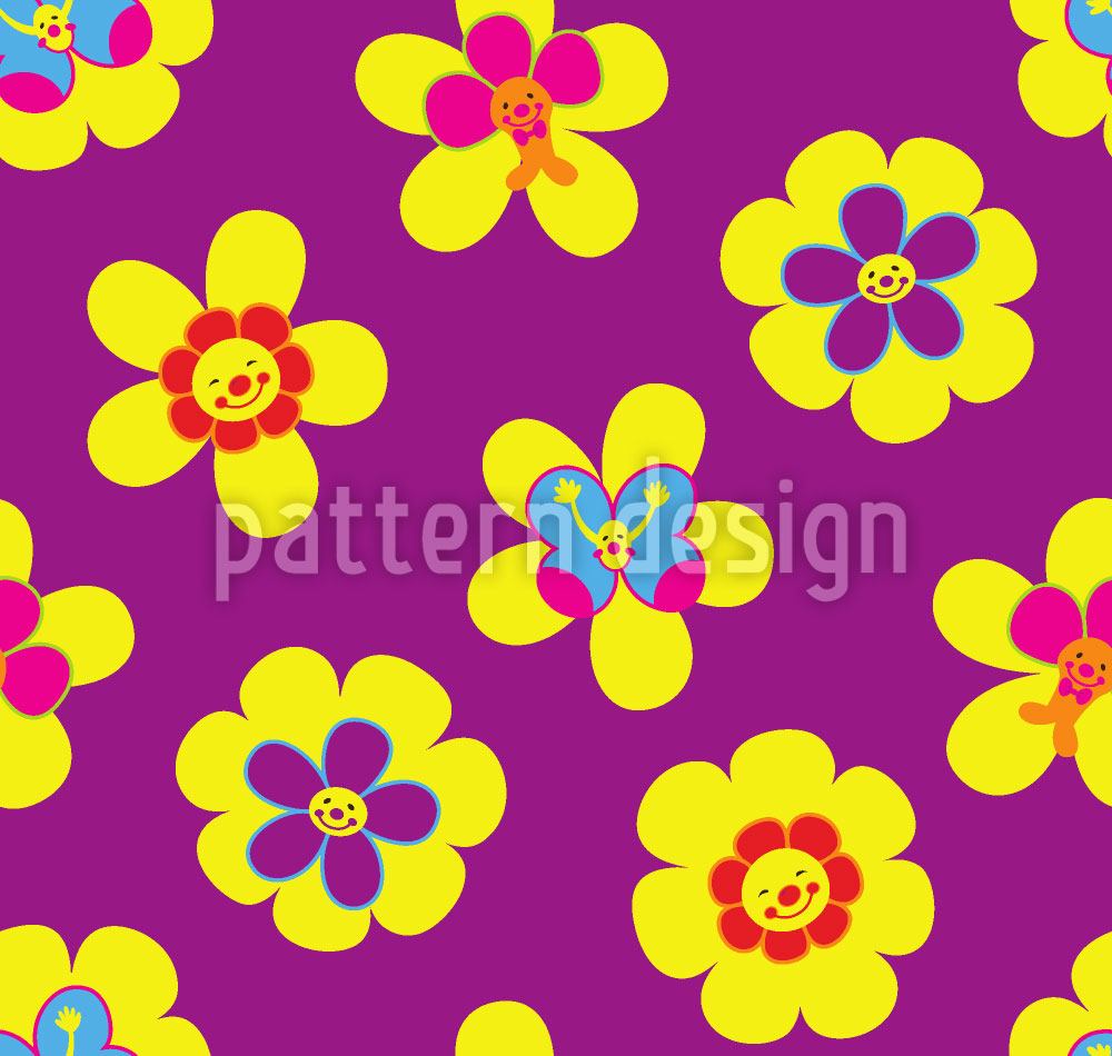 patterned-wallpaper-friendly-flowers