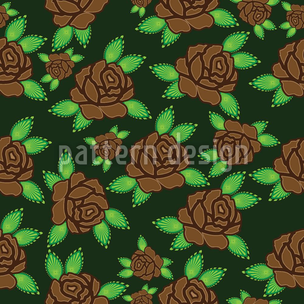 patterned-wallpaper-golden-autumn-roses