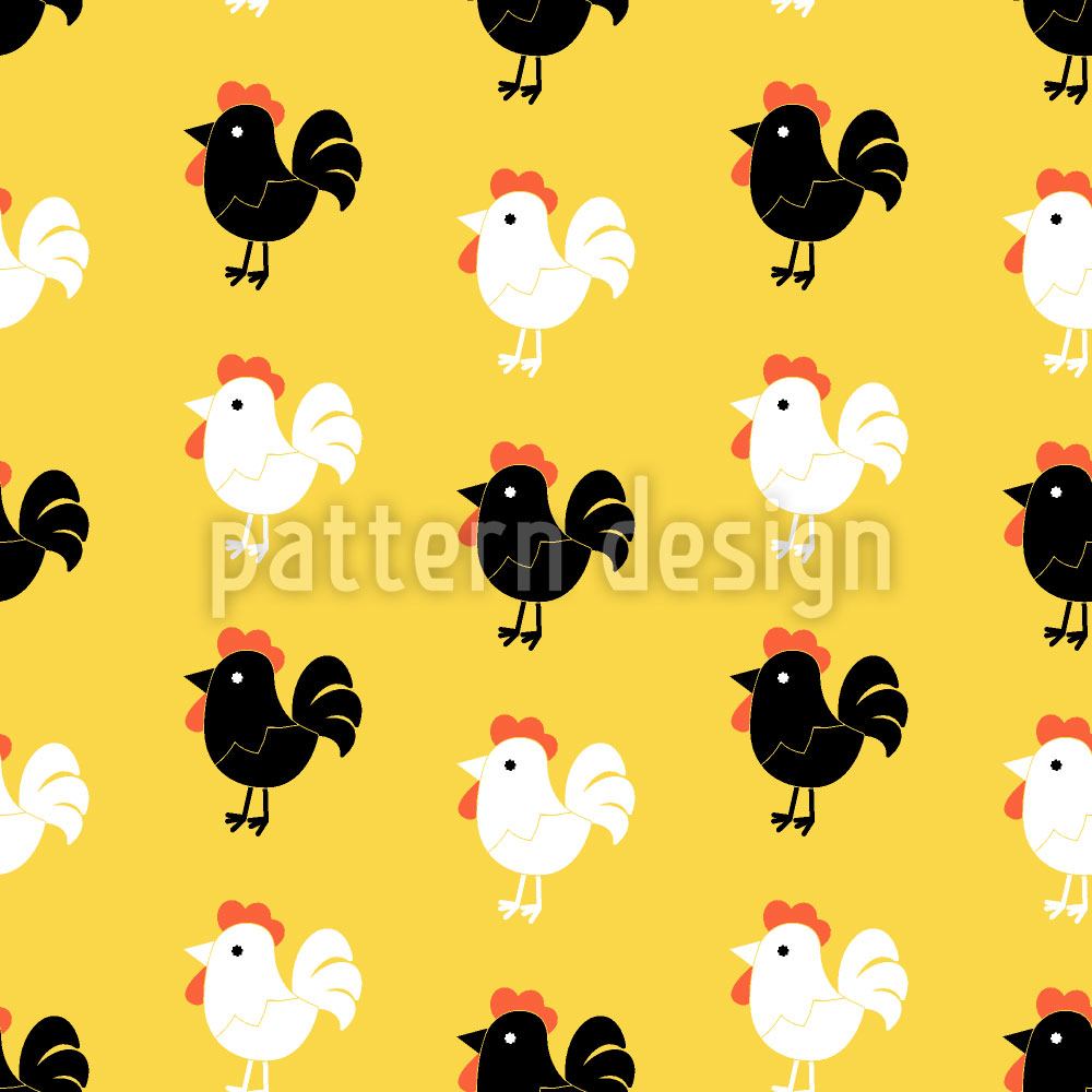 patterned-wallpaper-cock-a-doodle-doo