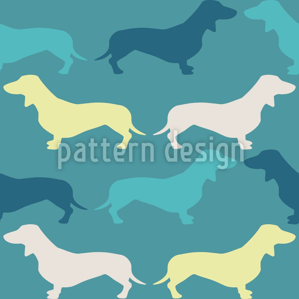 patterned-wallpaper-dachshund-petrol