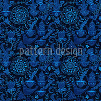 patterned-wallpaper-drink-tea-at-night