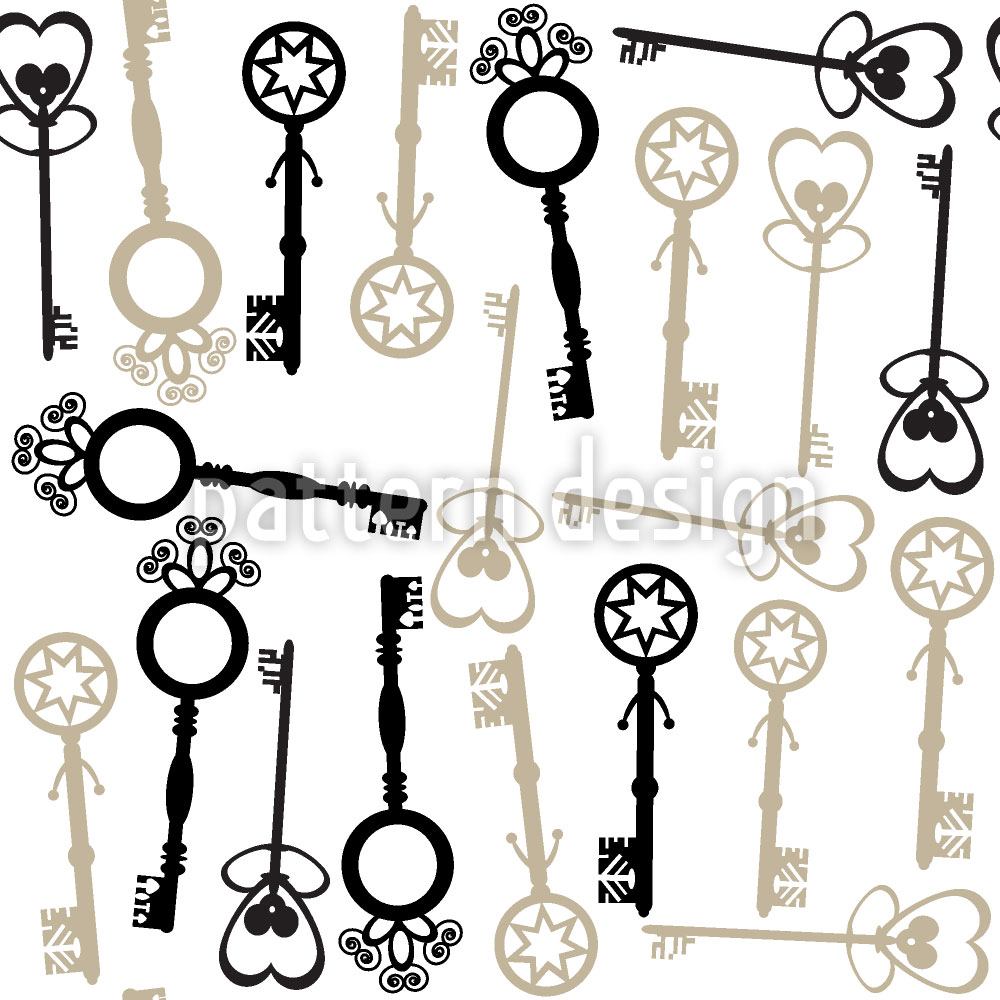 patterned-wallpaper-key-to-my-heart