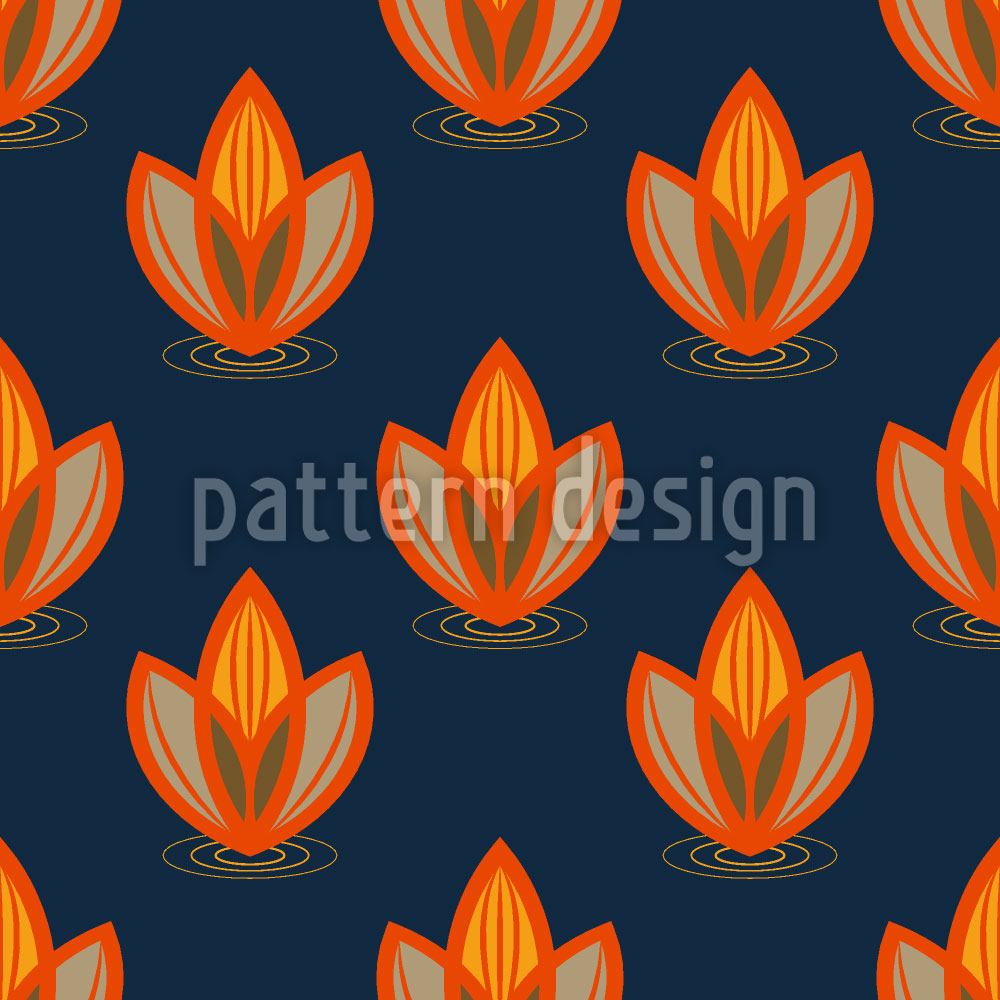 patterned-wallpaper-lotus-orange