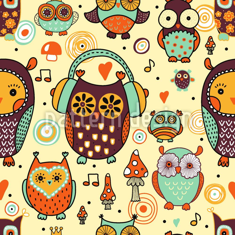 patterned-wallpaper-owl-love-music-very-much