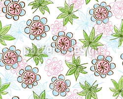 patterned-wallpaper-flowers-and-leaflets