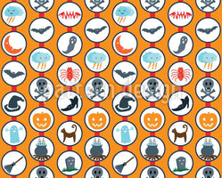 patterned-wallpaper-scary-parade-orange