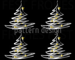 patterned-wallpaper-christmas-tree-with-gold-decor