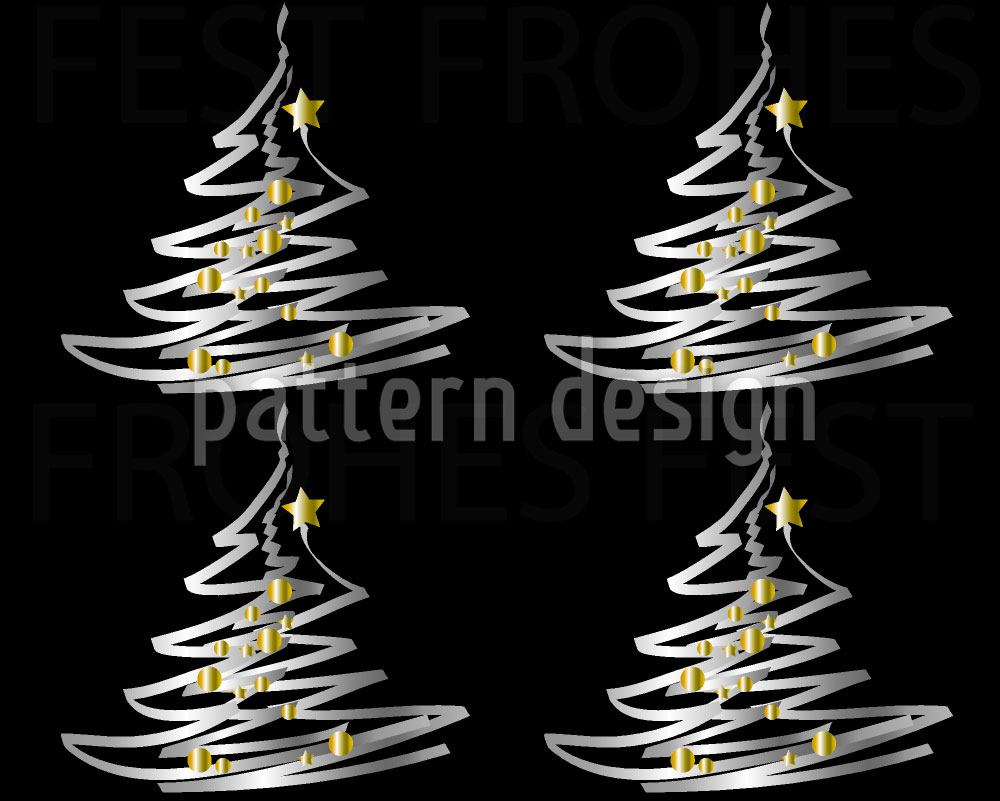 patterned-wallpaper-christmas-tree-with-gold-decor