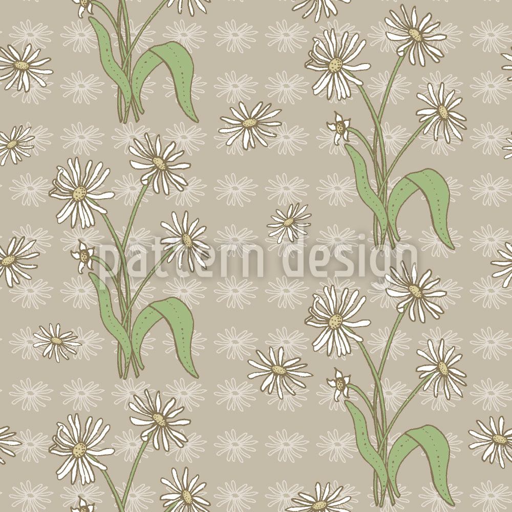 patterned-wallpaper-daisy-flower-beige