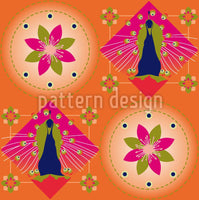 patterned-wallpaper-peacock-and-blossoms-orange