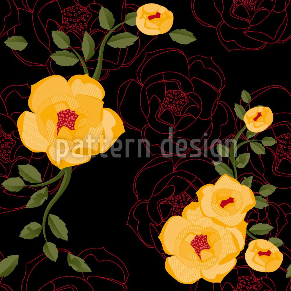 patterned-wallpaper-yellow-rambler-roses