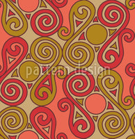 patterned-wallpaper-cucuteni-spirals-orange