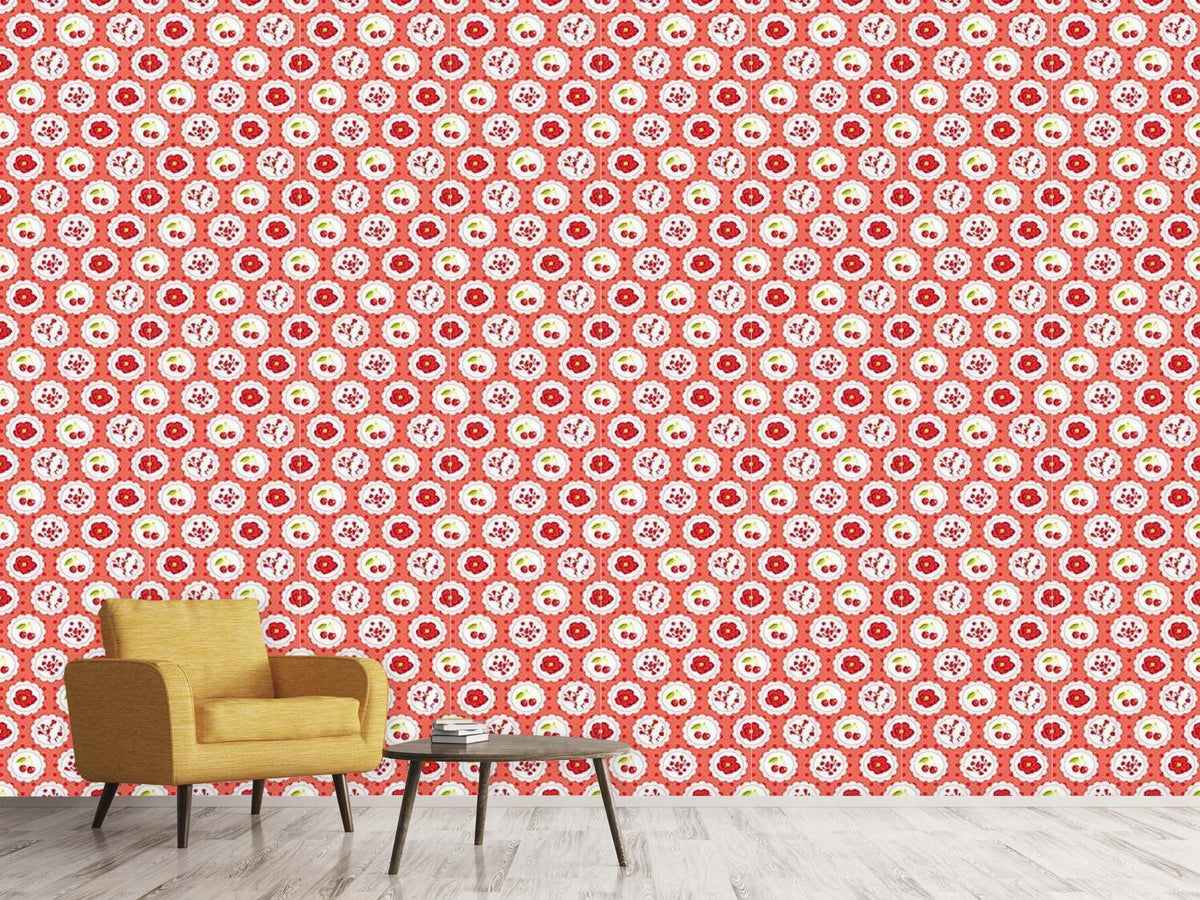 patterned-wallpaper-grannys-cherry-garden-red