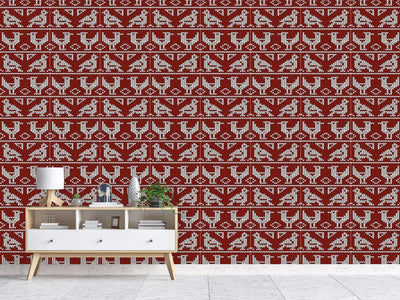 patterned-wallpaper-knitted-birds