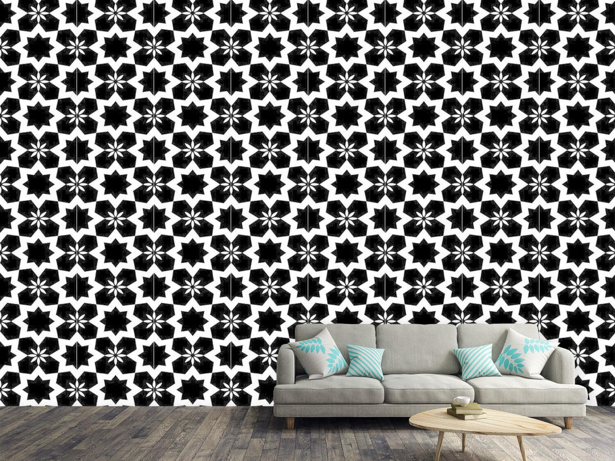 patterned-wallpaper-stars-black-and-white