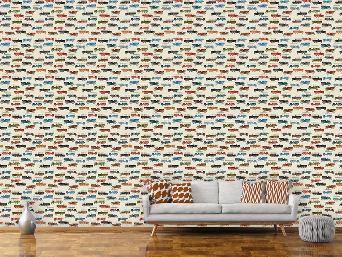 patterned-wallpaper-vintage-cars