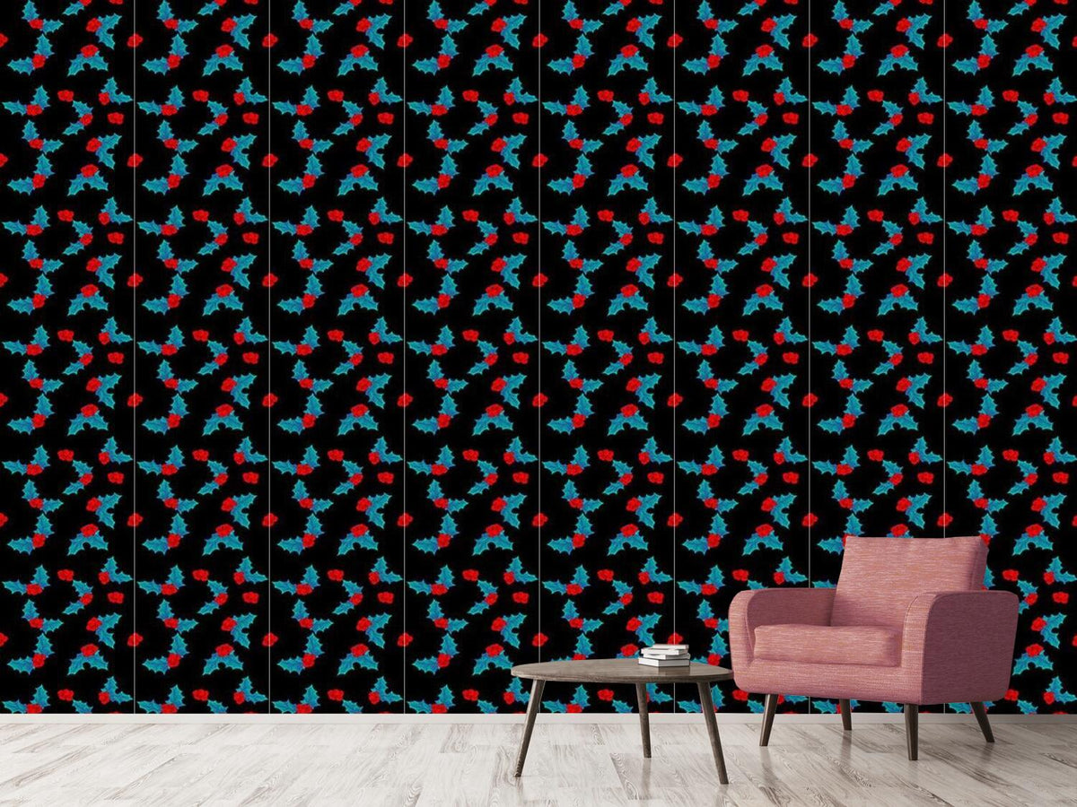 patterned-wallpaper-christmas-holly