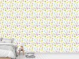 patterned-wallpaper-bunny-friends