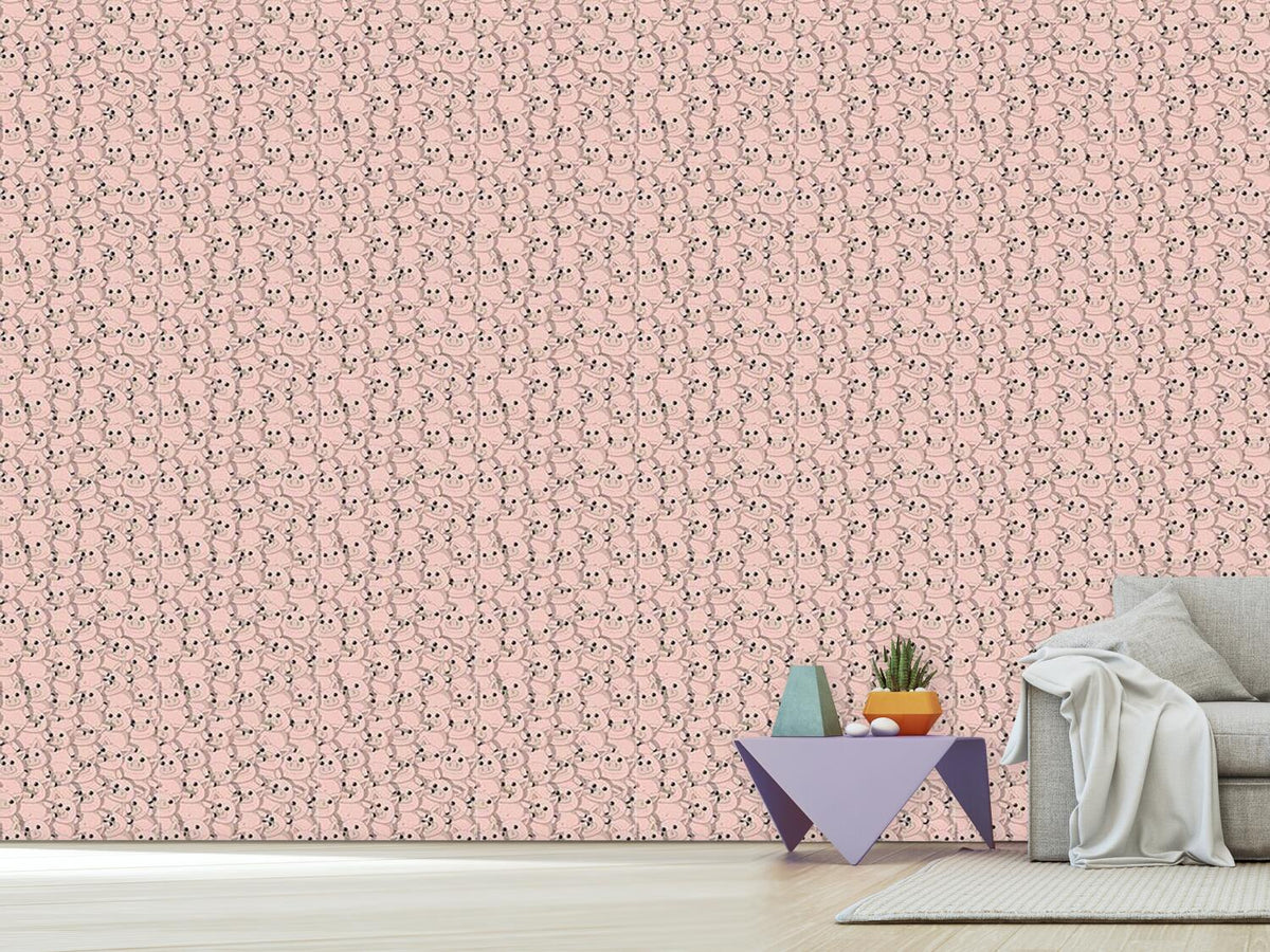 patterned-wallpaper-piggy-button-eyes-party