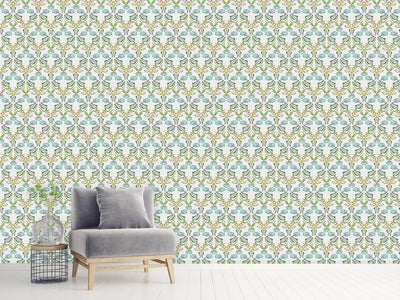 patterned-wallpaper-tulips-and-carnations-entwined