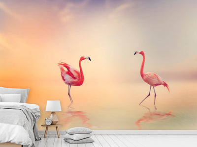 photo-wallpaper-romantic-flamingos