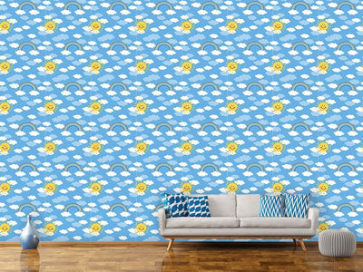 patterned-wallpaper-sunshine-and-rainbows