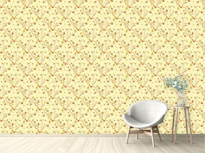 patterned-wallpaper-ethno-branches-yellow