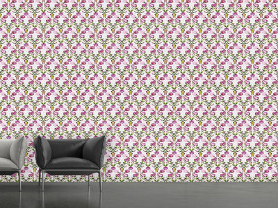 patterned-wallpaper-tulips-and-carnations-pink