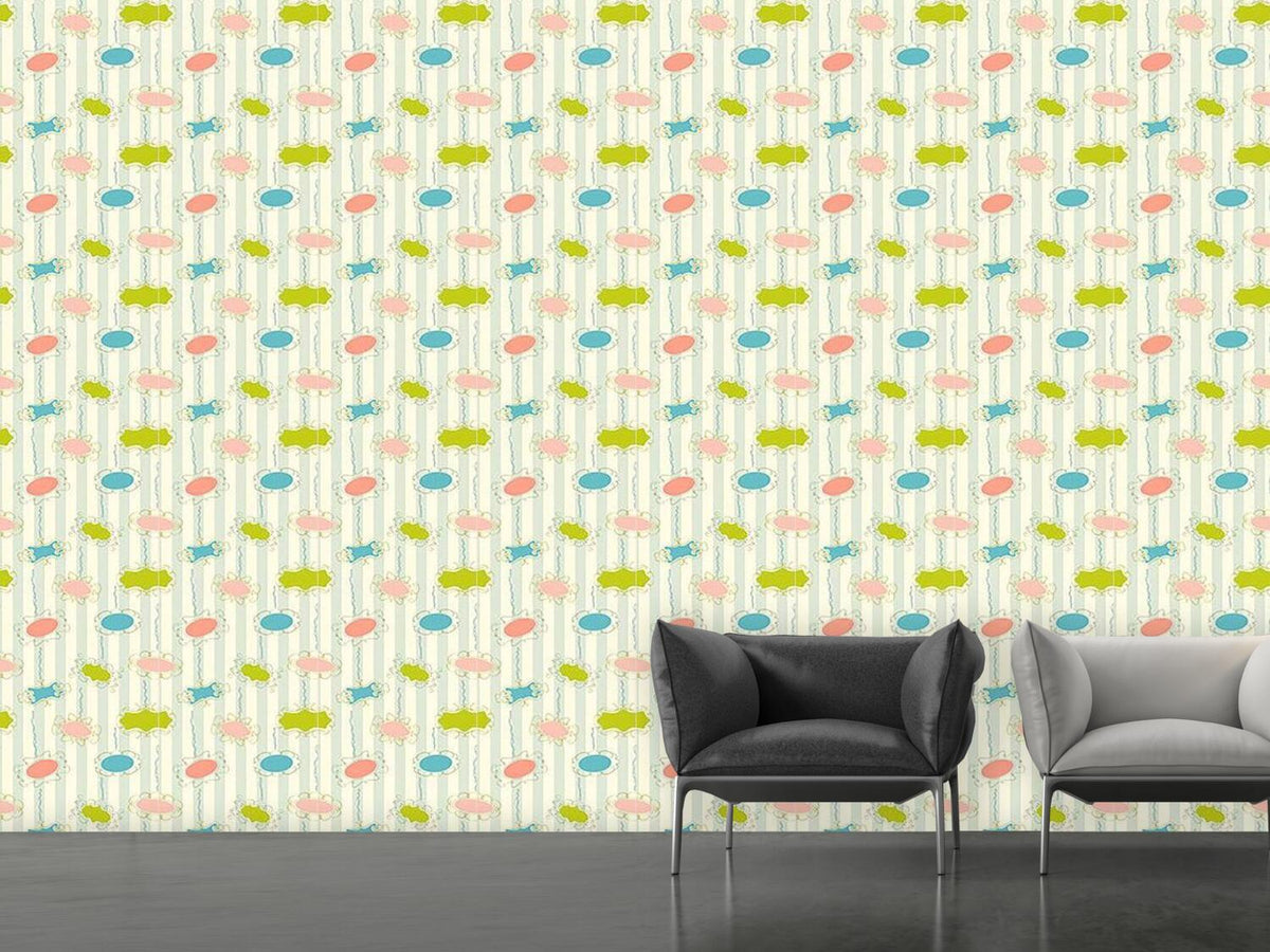 patterned-wallpaper-frames-on-stripes