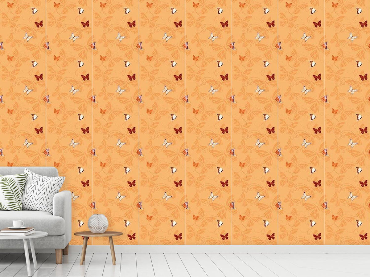 patterned-wallpaper-butterflies-orange