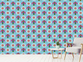 patterned-wallpaper-peacock-and-blossoms