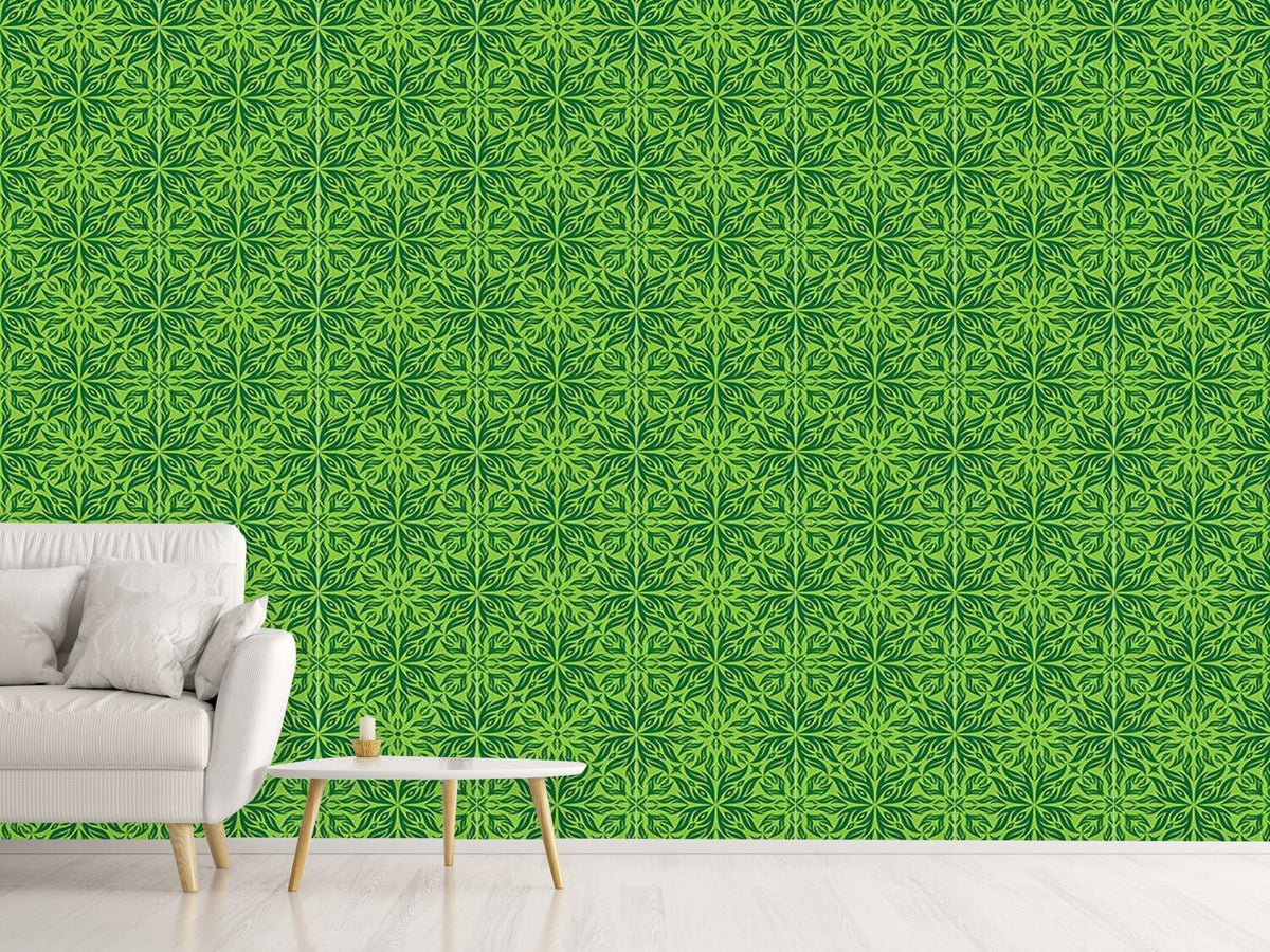 patterned-wallpaper-green-blossom-dream