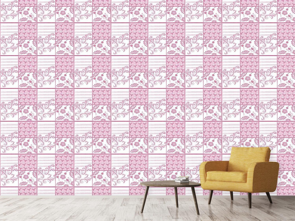 patterned-wallpaper-painted-art-pink