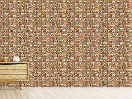 patterned-wallpaper-asleep-between-books