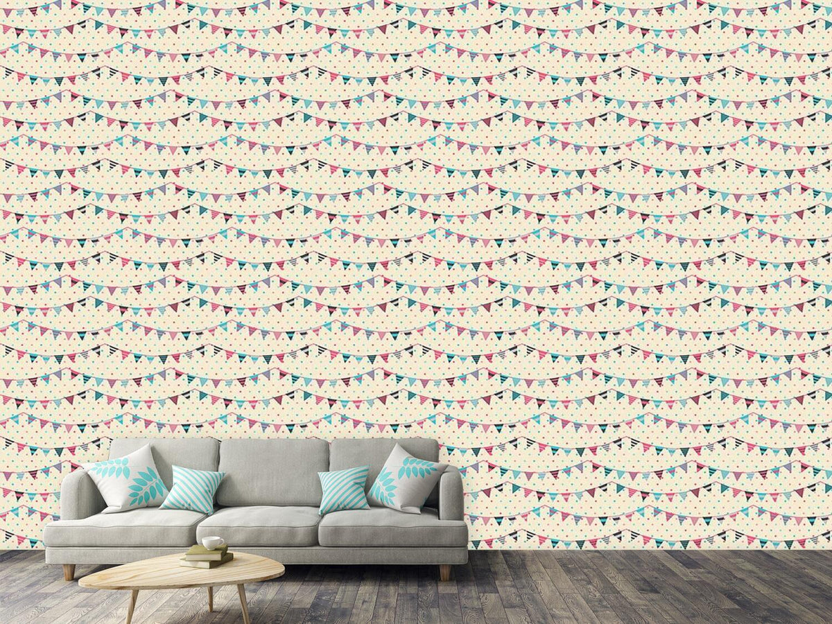 patterned-wallpaper-sweet-festoons-on-polkadots