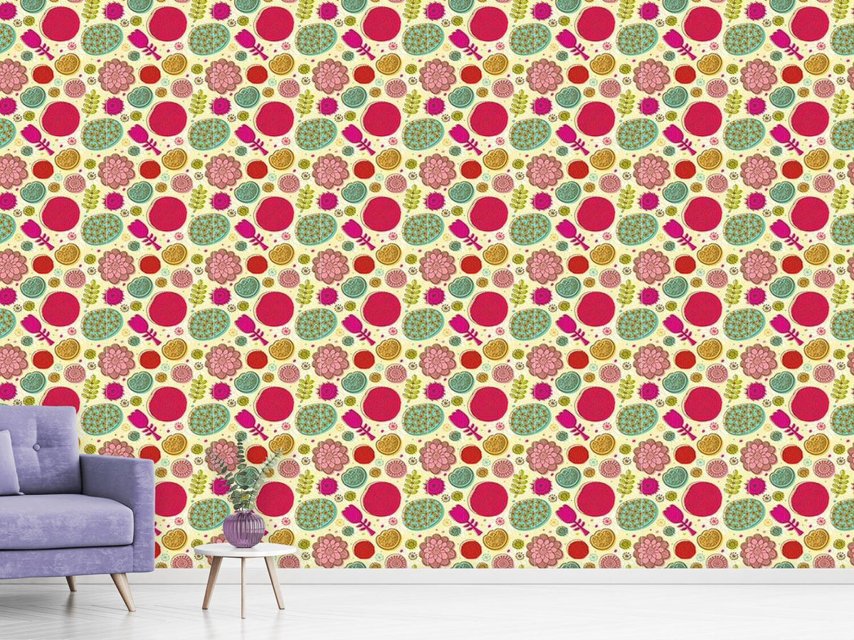 patterned-wallpaper-doodle-flowers