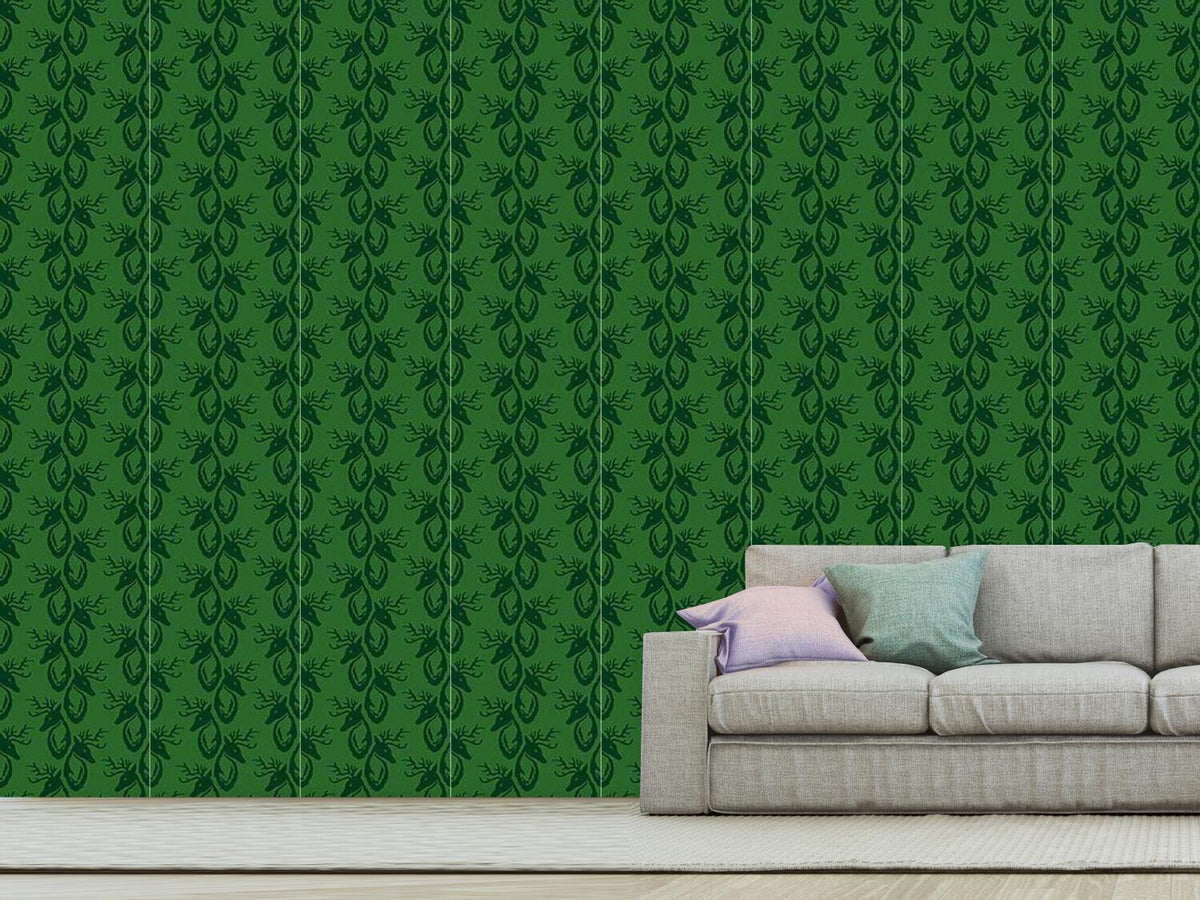 patterned-wallpaper-green-stag